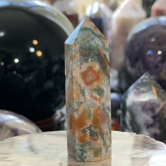 Red Moss Agate Crystal Point! - Picture 3 of 6